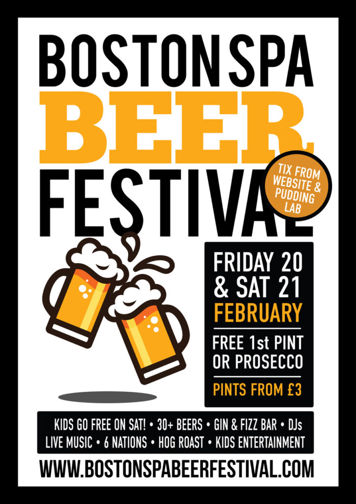 Boston Spa Beer Festival
Friday 20th and Saturday 21st February 2026 poster